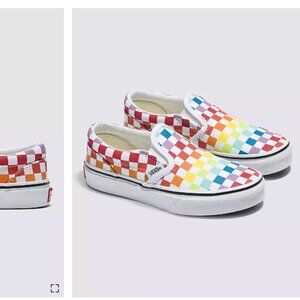 Kids Kids Classic Slip-On Checkerboard Rainbow Shoe Size 13.5 NWOT